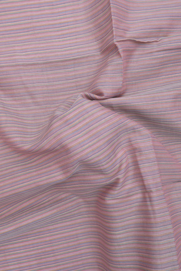 Bengal Cotton Saree In Multicolor With Stripes Design