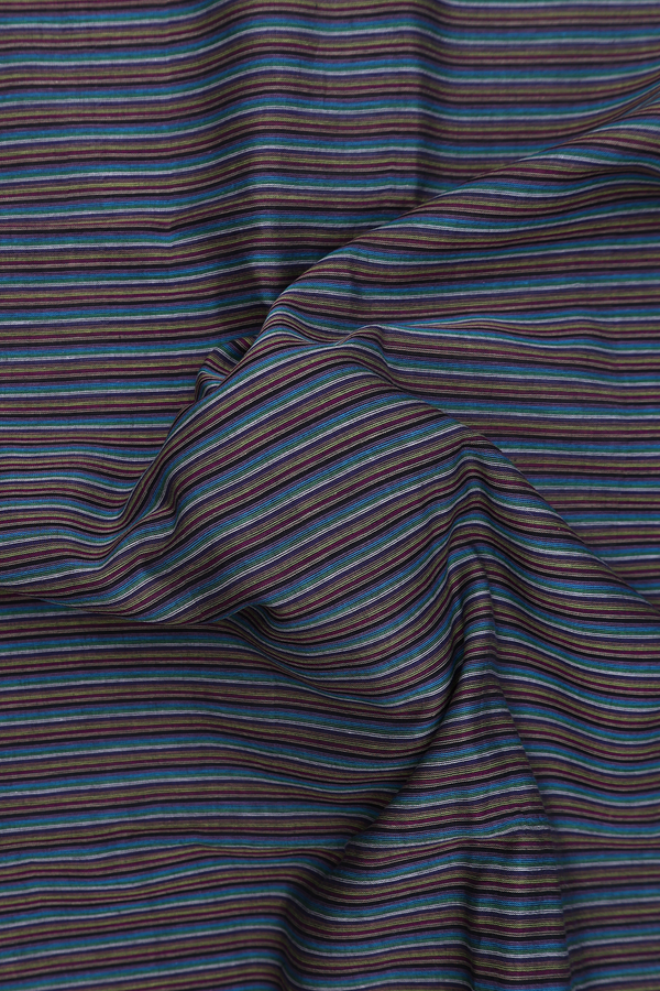 Bengal Cotton Saree In Multicolor With Stripes Design