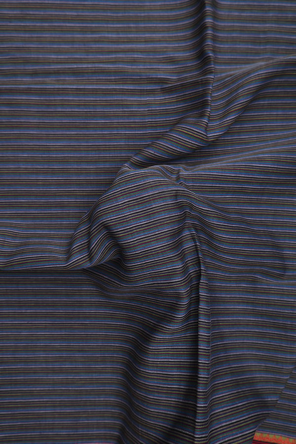 Bengal Cotton Saree In Multicolor With Stripes Design