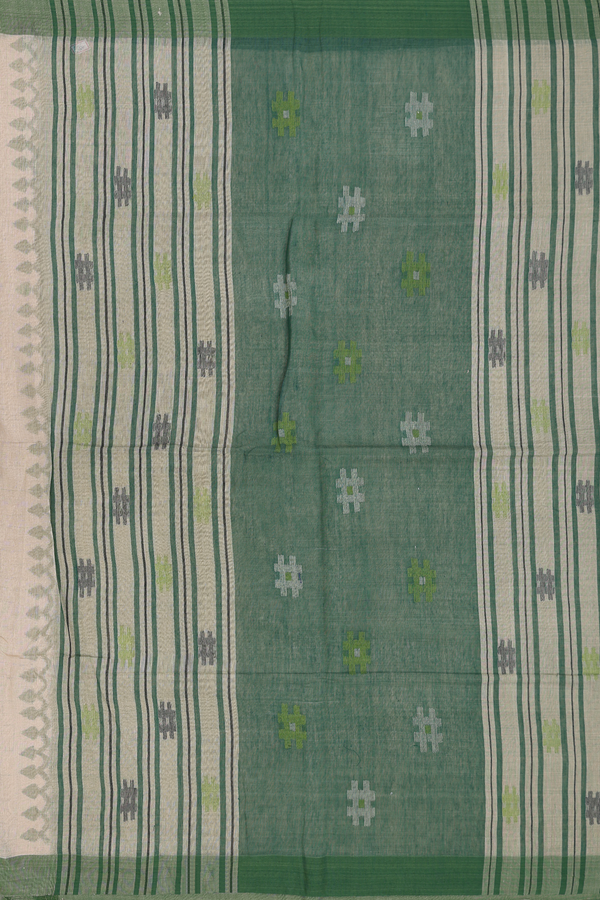 Bengal Cotton Saree In Pastel Brown With Checks Design