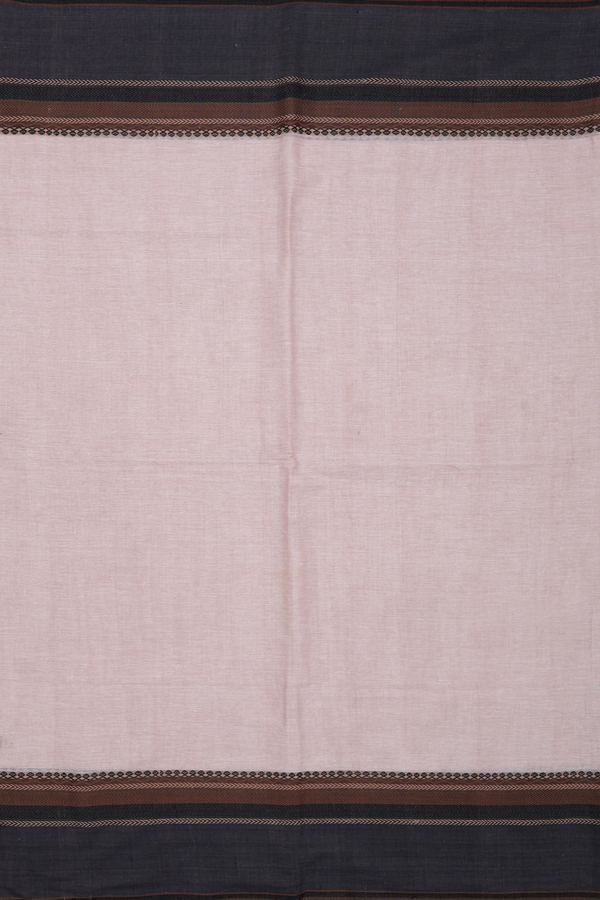 Bengal Cotton Saree In Pastel Brown With Contrast Border
