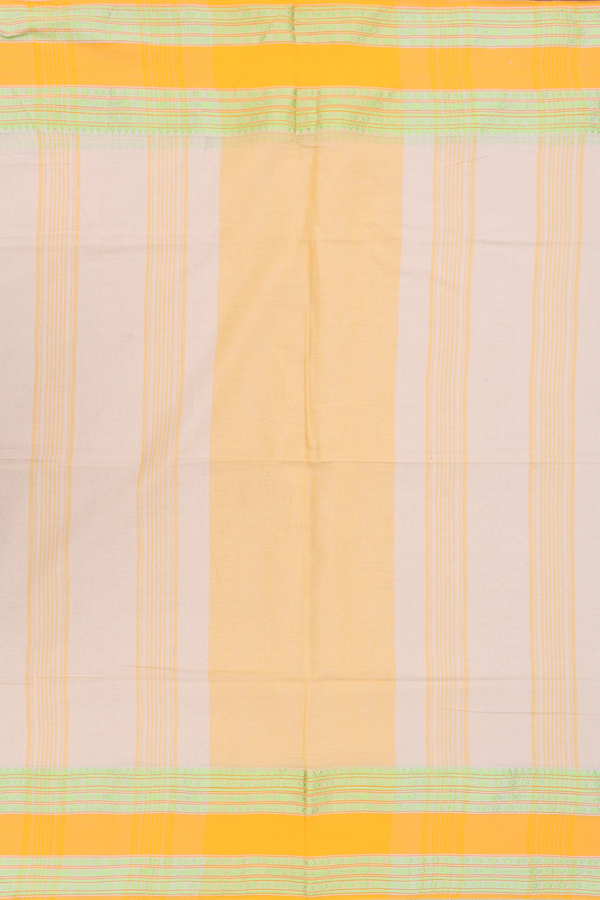 Bengal Cotton Saree In Pastel Brown With Threadwork Border