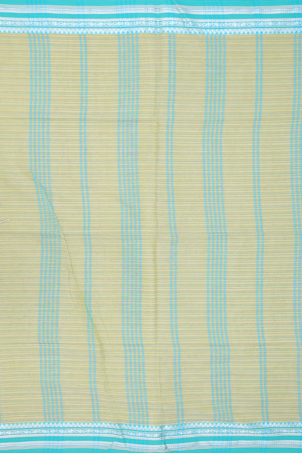 Bengal Cotton Saree In Green With Stripes Design