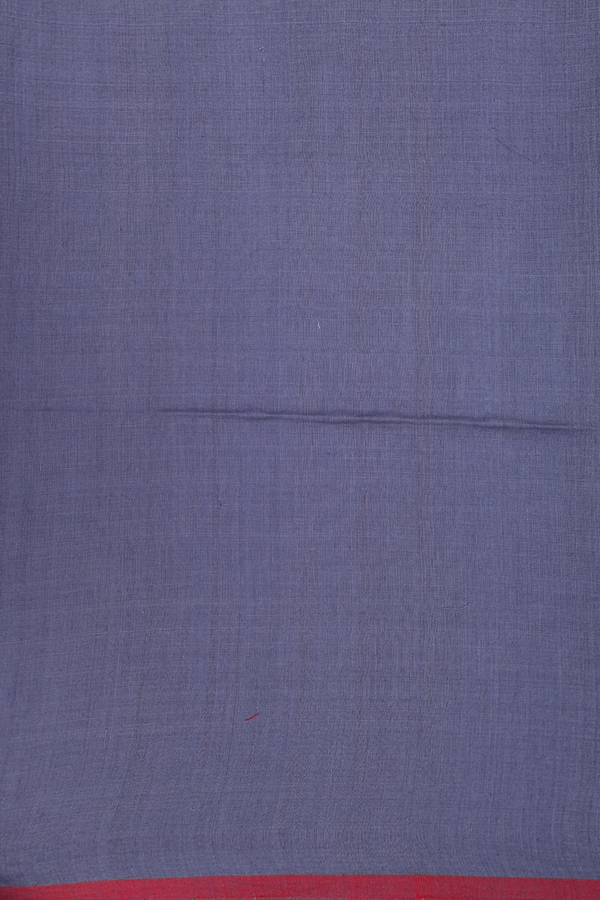 Bengal Cotton Saree In Pigeon Blue With Threadwork Buttas