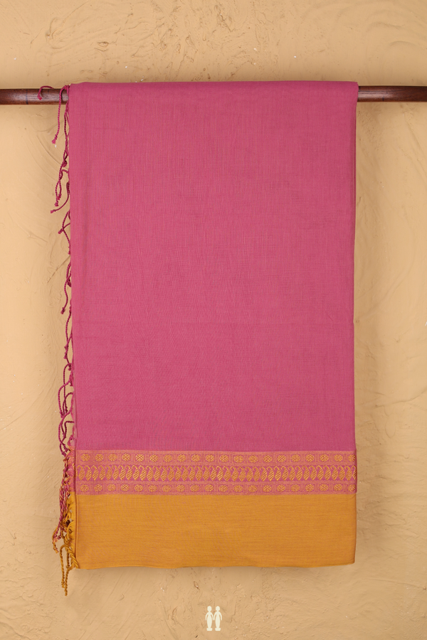 Bengal Cotton Saree In Pink With Contrast Border