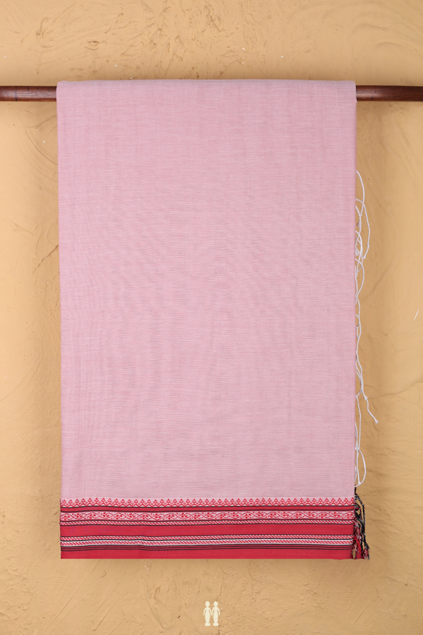 Bengal Cotton Saree In Pink With Contrast Border