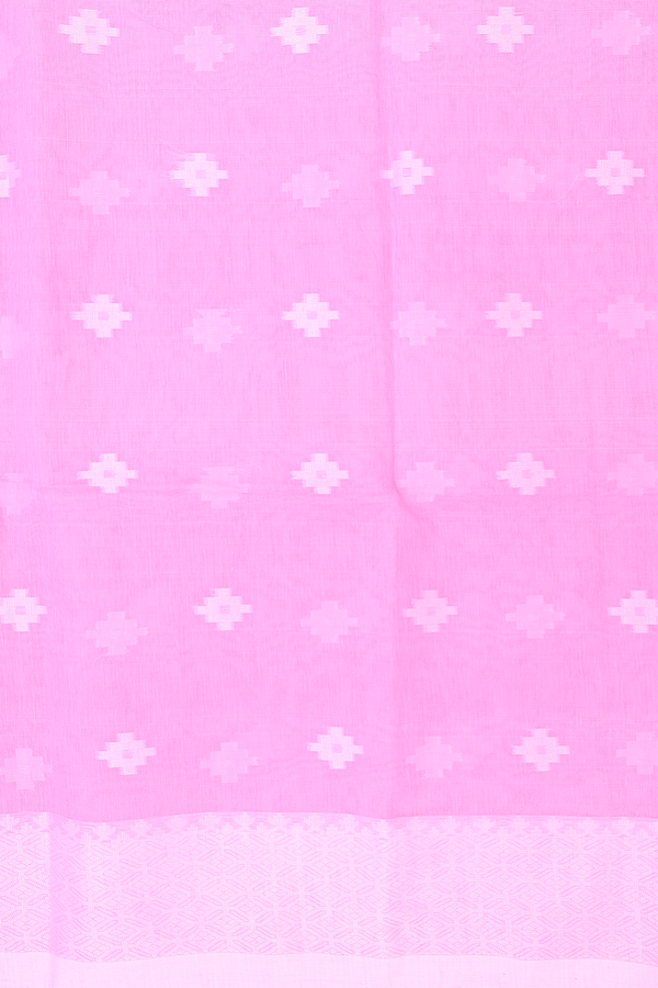 Bengal Cotton Saree In Pink With Threadwork Buttas