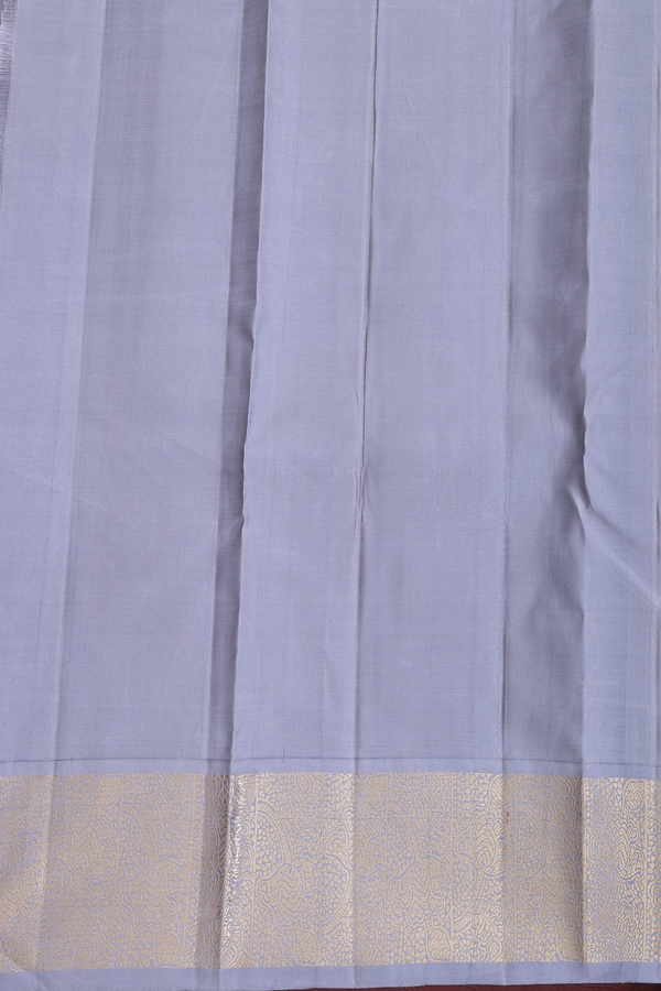 Kanchipuram Silk Saree In Plain Yellow With Korvai Border