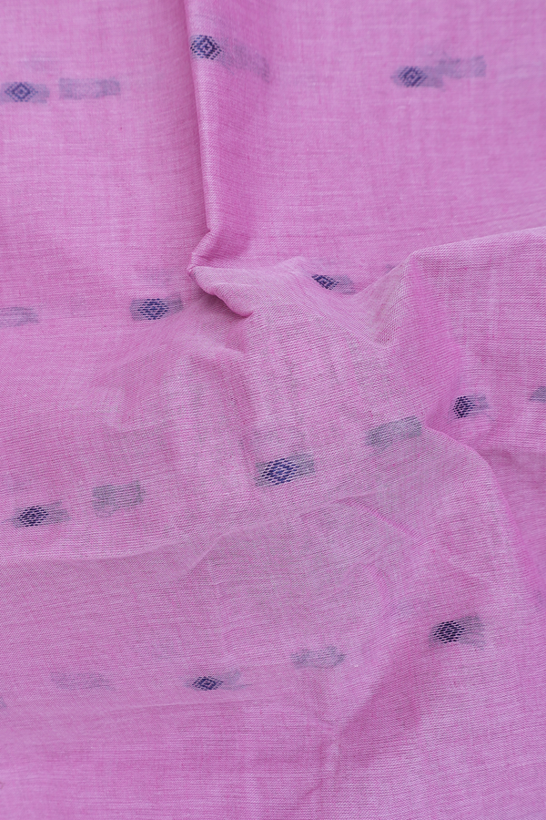 Bengal Cotton Saree In Purple With Threadwork Buttas