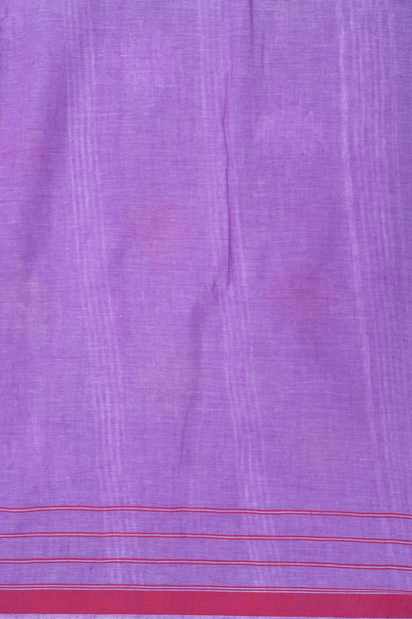 Bengal Cotton Saree In Purple With Threadwork Buttas