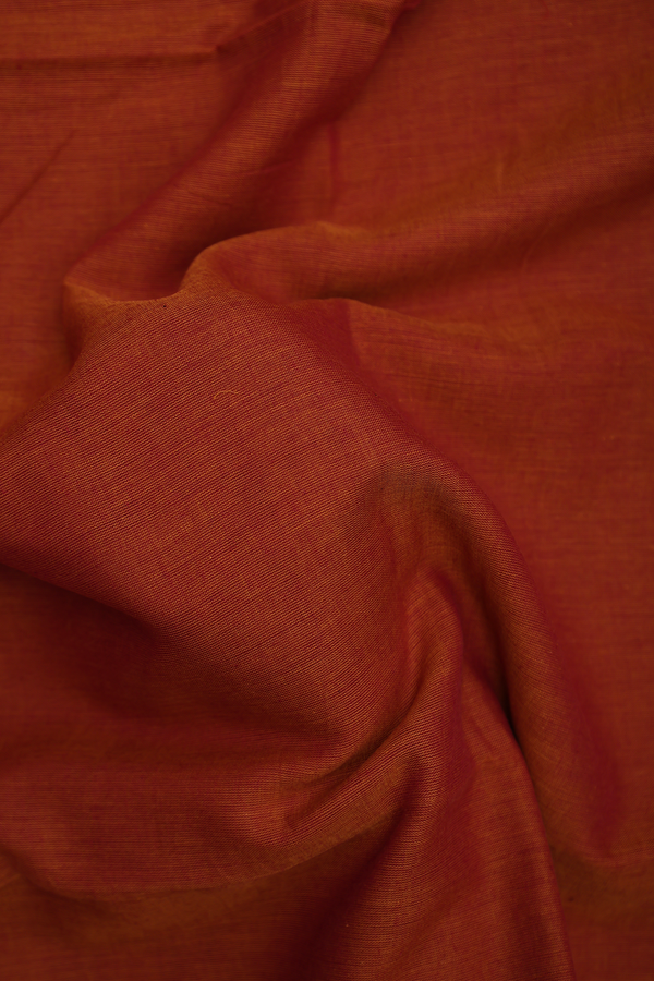 Bengal Cotton Saree In Saddle Brown With Contrast Border