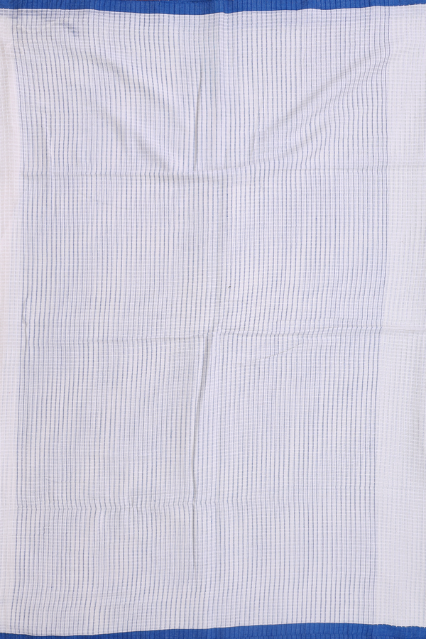 Bengal Cotton Saree In White With Checks Design