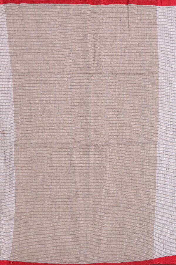 Bengal Cotton Saree In White With Threadwork Design