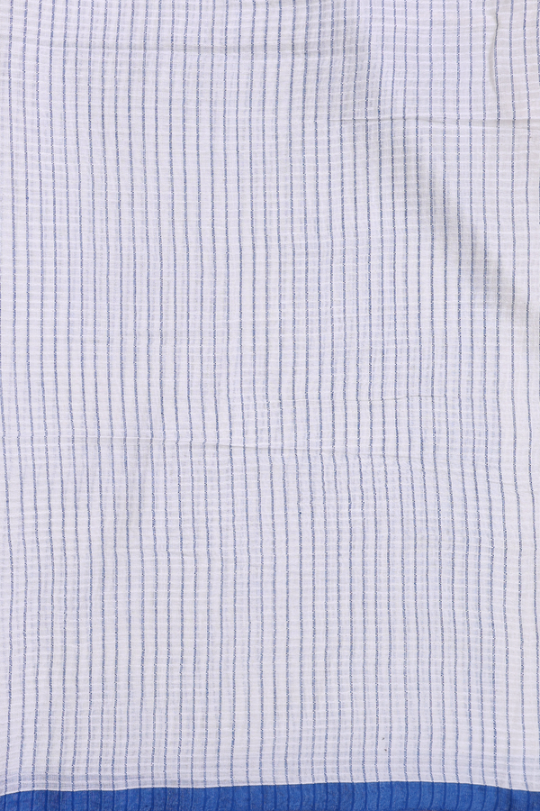 Bengal Cotton Saree In White With Checks Design