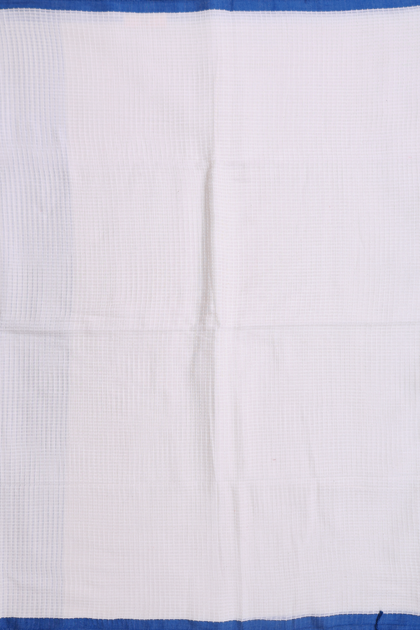 Bengal Cotton Saree In White With Checks Design