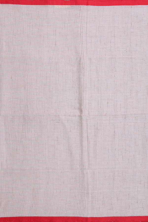 Bengal Cotton Saree In White With Threadwork Design