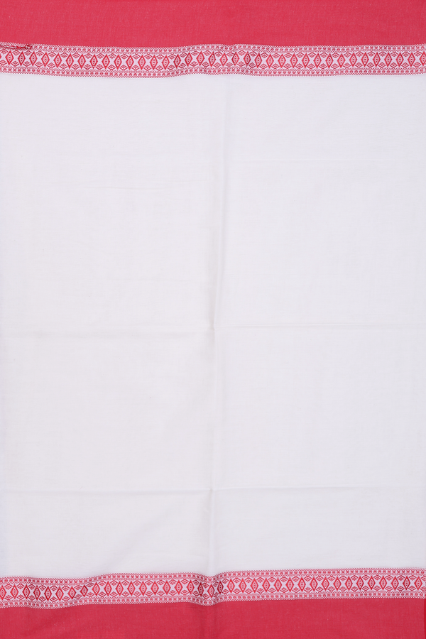 Bengal Cotton Saree In White With Contrast Border