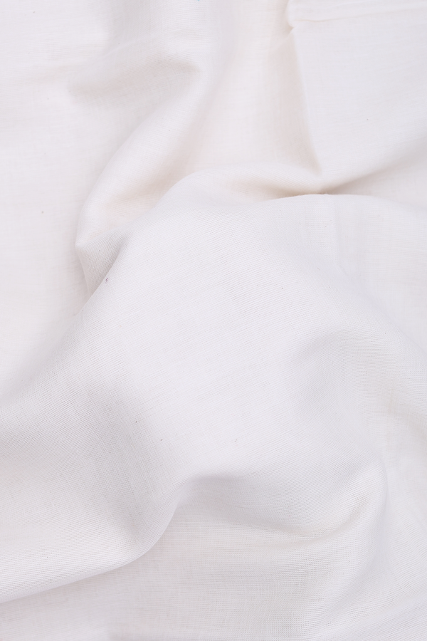 Bengal Cotton Saree In White With Contrast Border