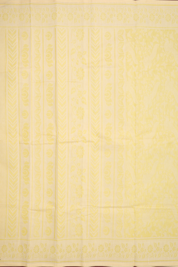 Bengal Cotton Saree In Yellow With Allover Design