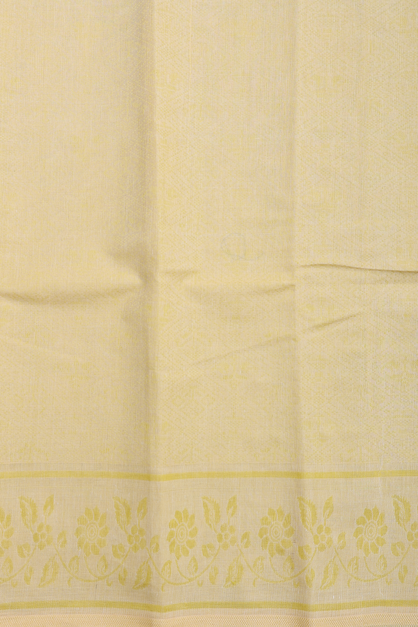 Bengal Cotton Saree In Yellow With Allover Design