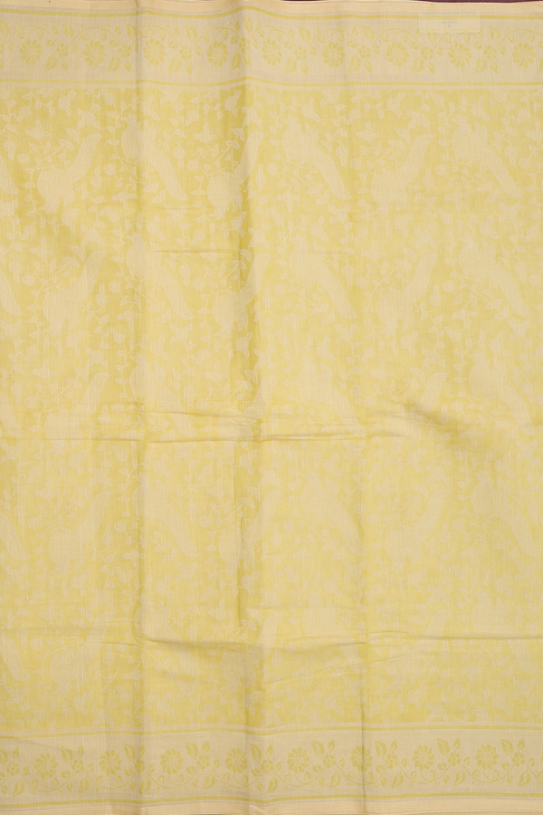 Bengal Cotton Saree In Yellow With Allover Design
