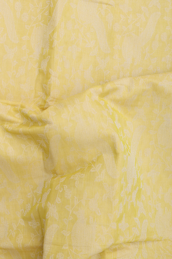 Bengal Cotton Saree In Yellow With Allover Design
