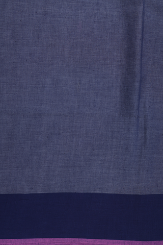 Bengal Cotton Saree In Pigeon Blue With Threadwork Buttas