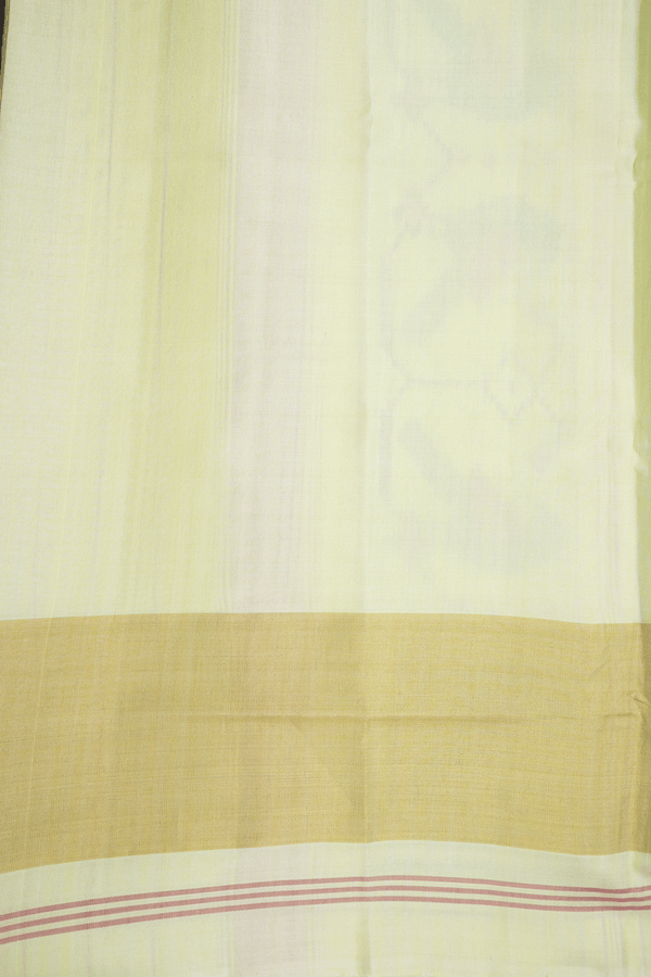 Birds Design Border Plain Mint Green Patola Silk Saree