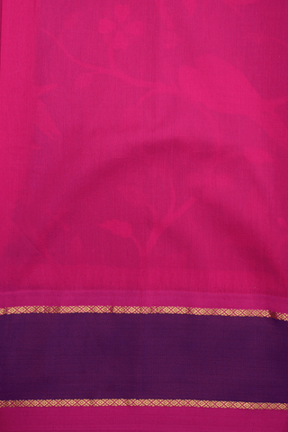 Botanical Printed Design Royal Blue Kanchipuram Silk Saree