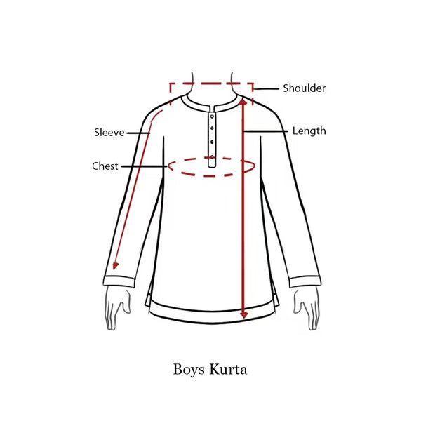 Chinese Collar Zari Buttis Red Raw Silk Long Kurta