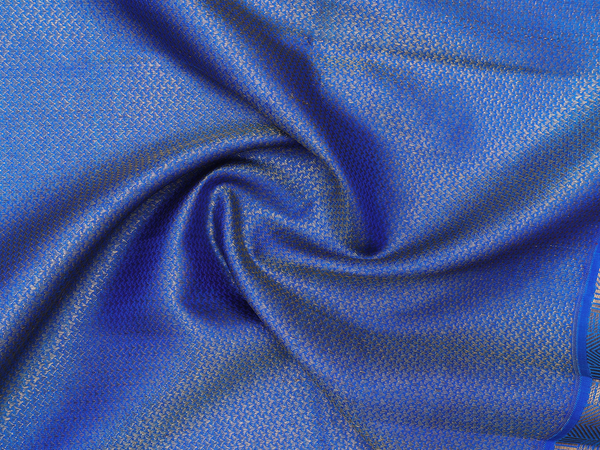 Brocade Design Azure Blue Kanchipuram Silk Blouse Material