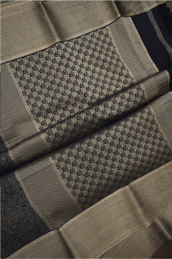 Brocade Design Black Mysore Silk Saree