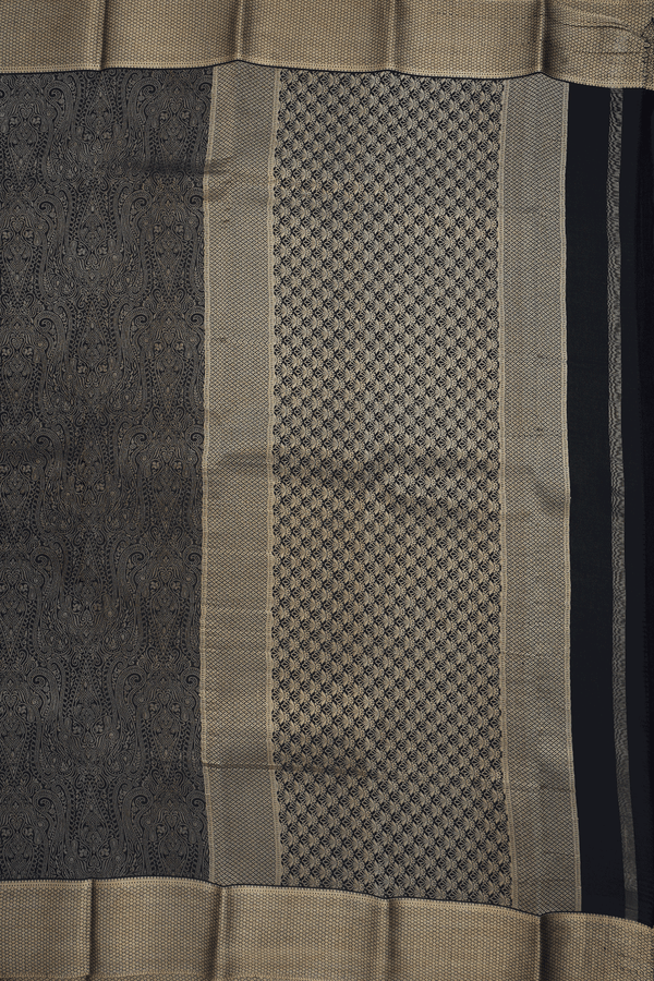 Brocade Design Black Mysore Silk Saree