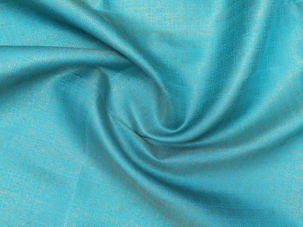 Brocade Design Blue Kanchipuram Silk Blouse Material