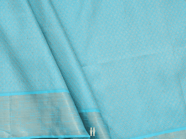 Brocade Design Blue Kanchipuram Silk Blouse Material