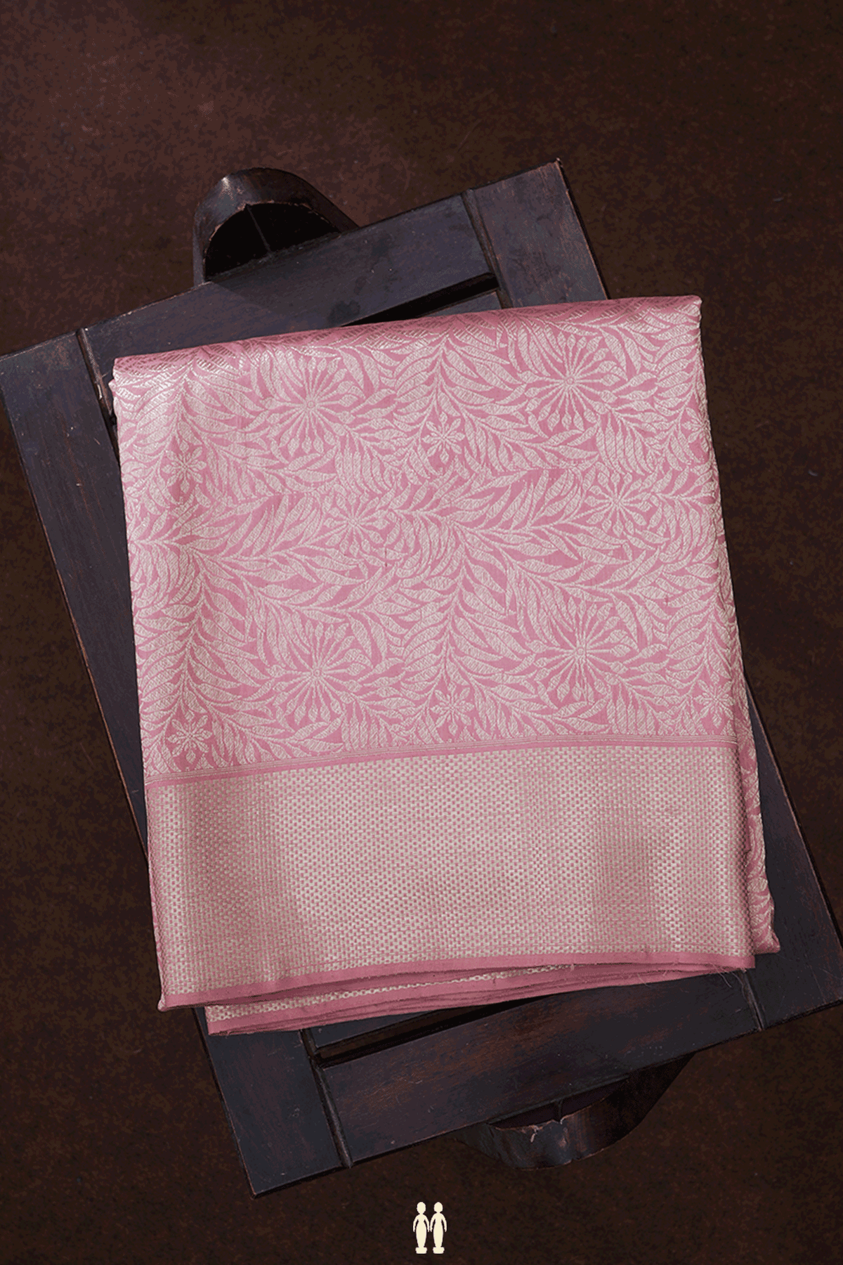Brocade Design Blush Pink Silk Dhoti With Angavastram Set