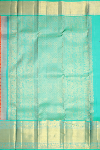 Brocade Design Coral Orange Kanchipuram Silk Saree