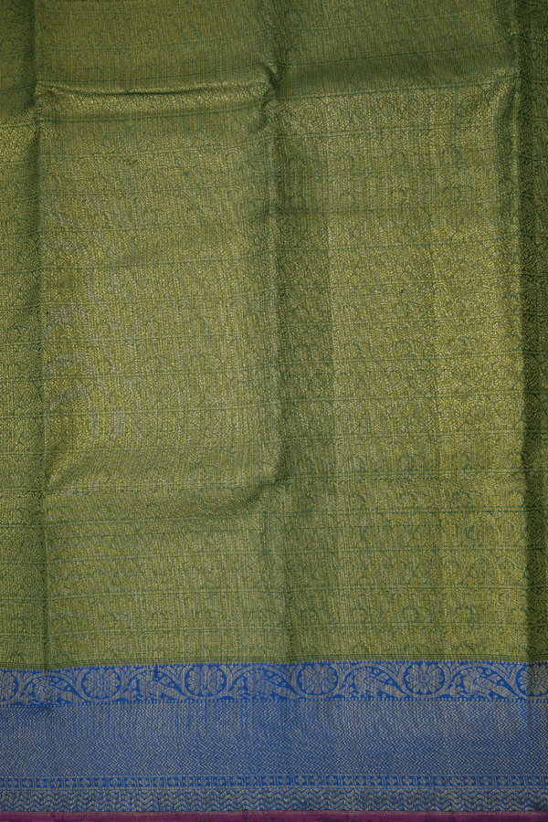 Brocade Design Dark Green Kanchipuram Silk Saree