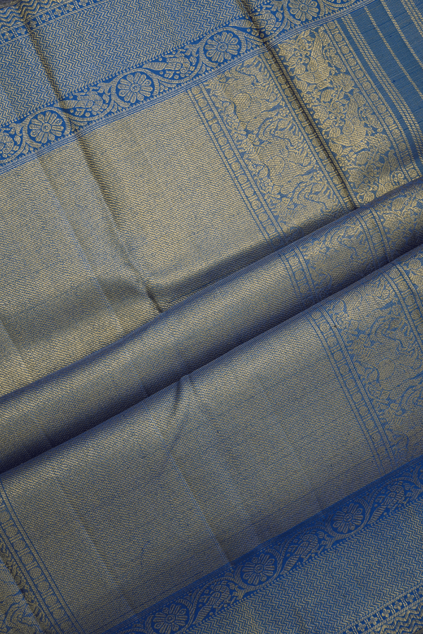 Brocade Design Dark Green Kanchipuram Silk Saree
