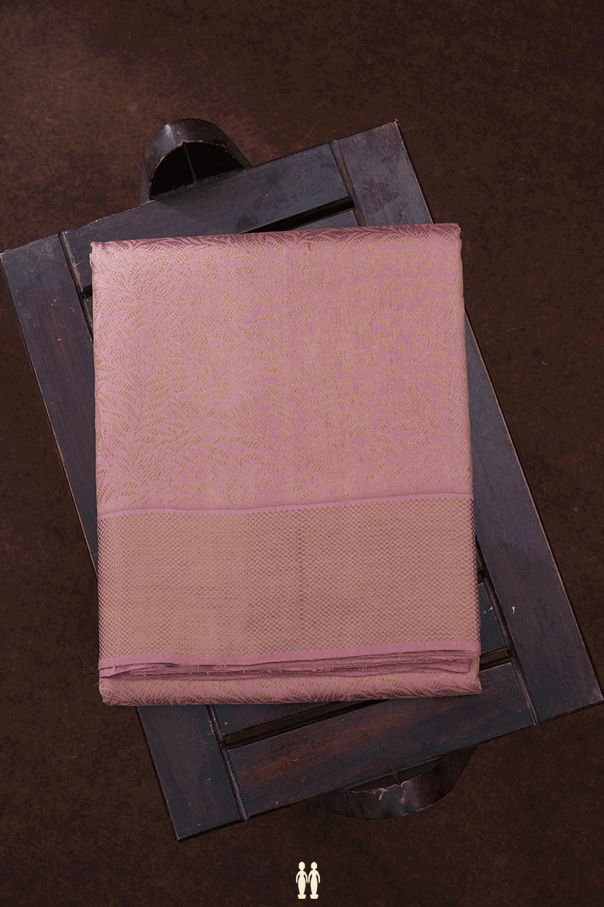 Brocade Design Dusty Pink Silk Dhoti With Angavastram Set