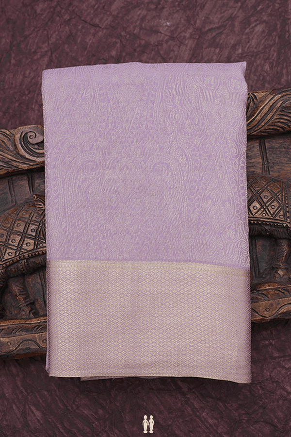 Brocade Design Dusty Purple Mysore Silk Saree