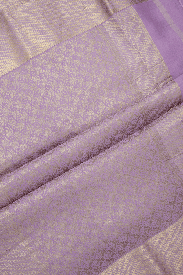 Brocade Design Dusty Purple Mysore Silk Saree