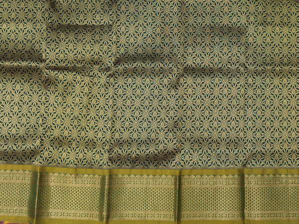 Brocade Design Green Kanchipuram Pavadai Sattai Material