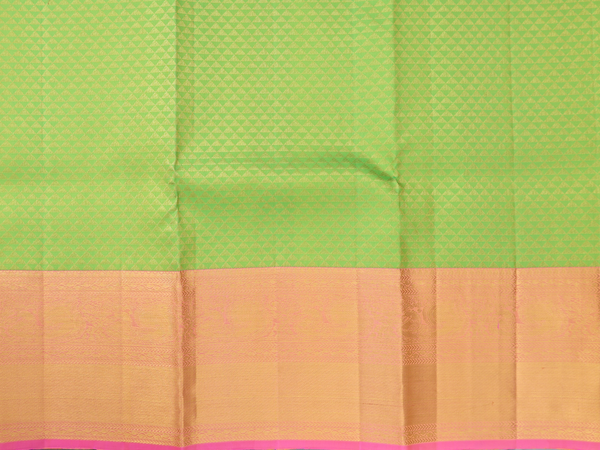 Brocade Design Parrot Green Kanchipuram Half Saree Material