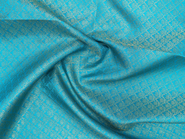 Brocade Design Peacock Green Kanchipuram Silk Blouse Material