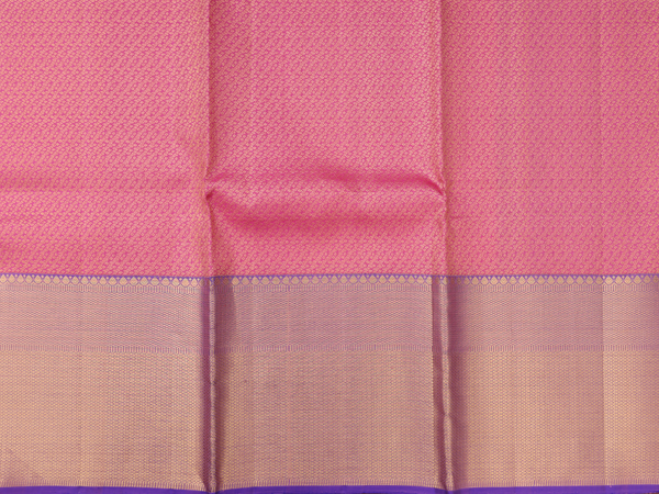 Brocade Design Punch Pink Kanchipuram Half Saree Material