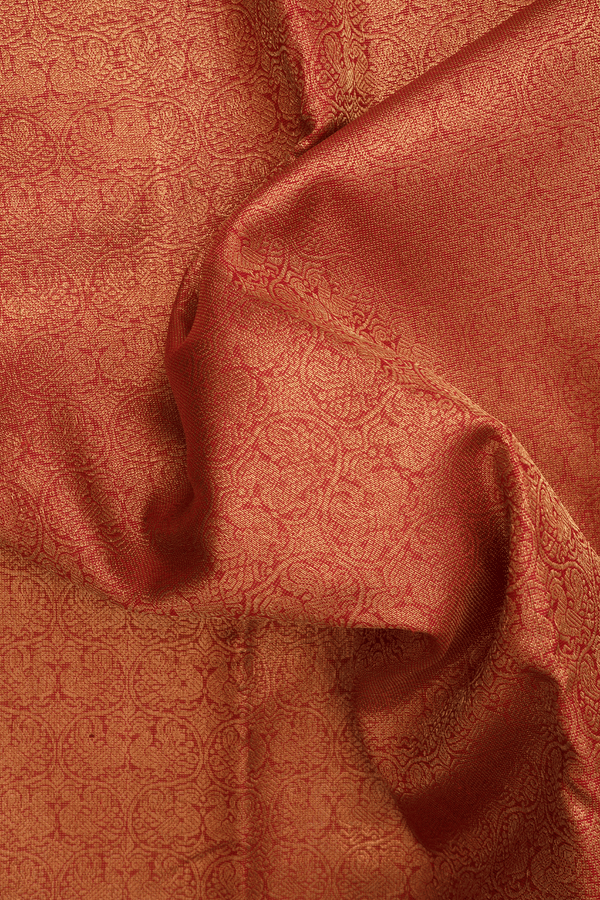 Brocade Design Ruby Red Kanchipuram Silk Saree