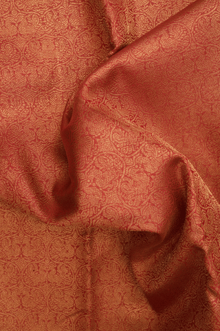 Brocade Design Ruby Red Kanchipuram Silk Saree