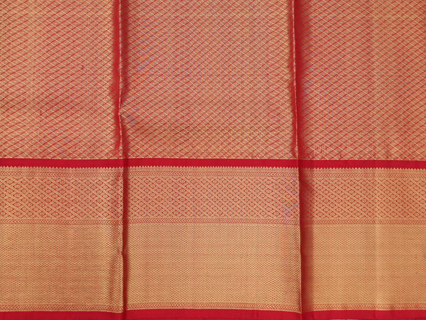 Brocade Design Tissue Beige Kanchipuram Half Saree Material