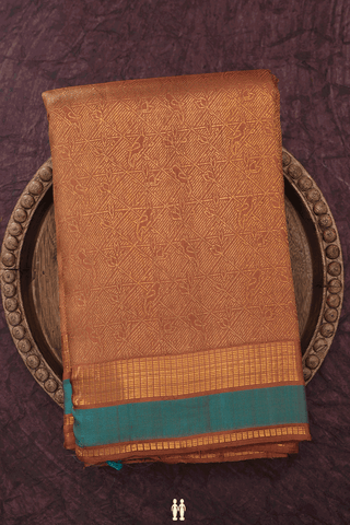Brocade Zari Design Cocoa Brown Kanchipuram Silk Saree